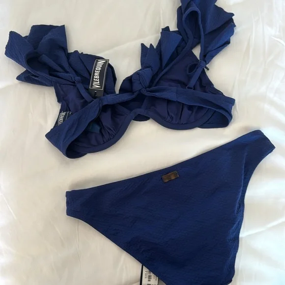 NWT! Vilebrequin Women's Lizzy Ruffled Underwire Bikini Set extra large XL